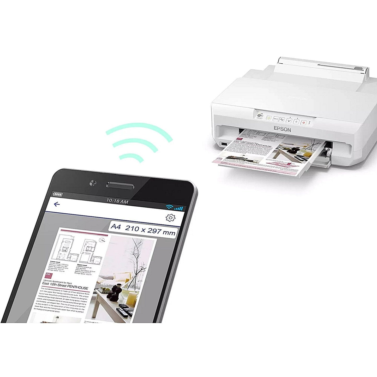 Epson Expression Photo XP-65 A4 Wireless Colour Inkjet Printer, White