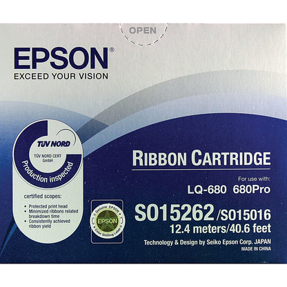 Epson S015262 Black Ribbon Cassette for LQ-670/680/Pro/860/1060/25XX