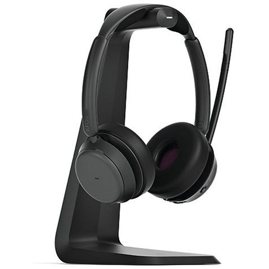 Epos Impact 1061T Wireless Binaural On Ear Headset Bluetooth with Charging Stand 1001173