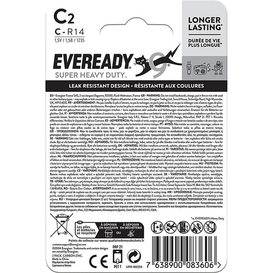 Eveready Super Heavy Duty C Carbon Zinc Batteries, Pack of 2 Easy2Order : ER01572
