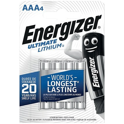 Energizer Ultimate AAA Lithium Batteries, Pack of 4