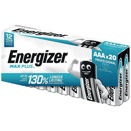 Energizer Max Plus AAA Batteries, Pack of 20