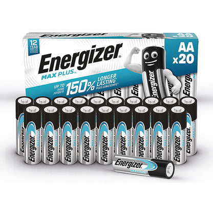 Energizer Max Plus AA Batteries, Pack of 20