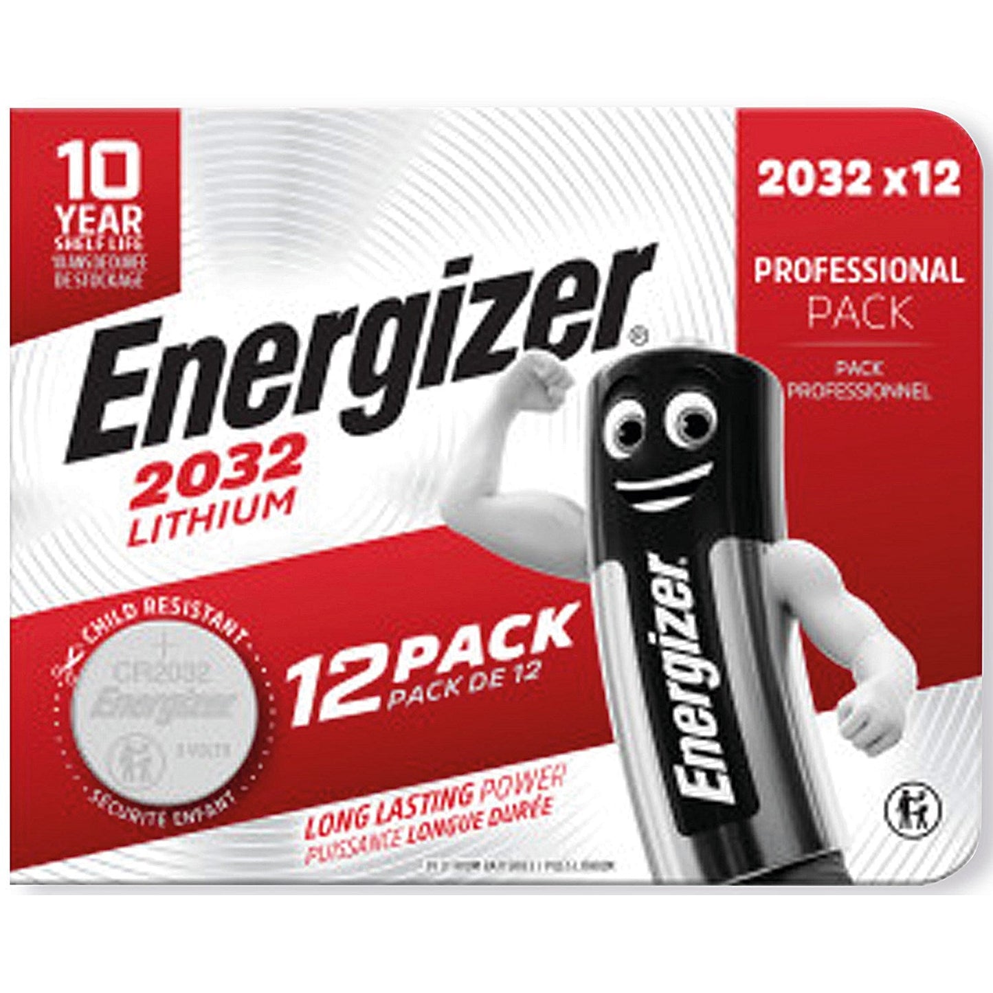 Energizer Lithium CR2032 Coin Cell (Pack of 12)