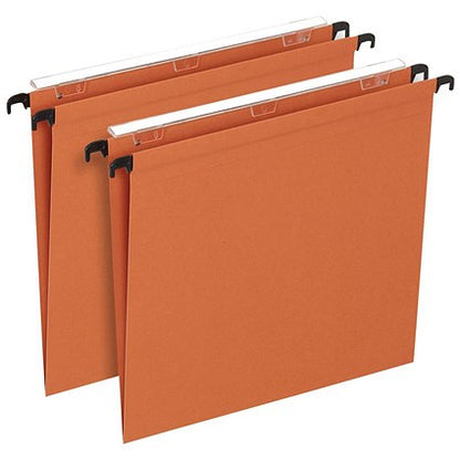Esselte Orgarex Manilla Suspension Files, V Base, Foolscap, Orange, Pack of 50