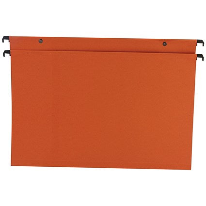 Esselte Orgarex Manilla Suspension Files, Square Base, Foolscap, Orange, Pack of 50