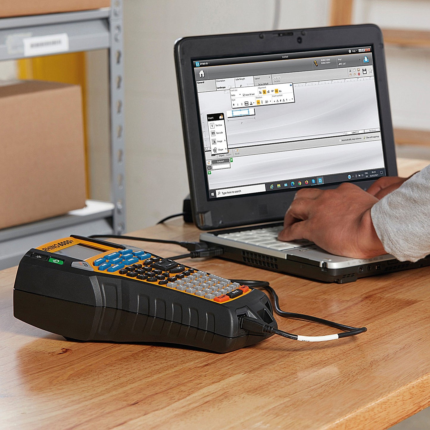 Dymo Rhino 6000 Plus Industrial Label Printer with Case, Handheld