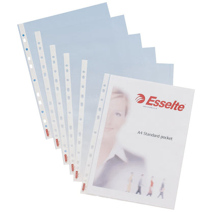 Esselte A4 Plastic Pockets, 55 Micron, Top Opening, Pack of 100