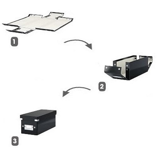 Leitz Wow Click And Store Storage Box, For DVD's, Black