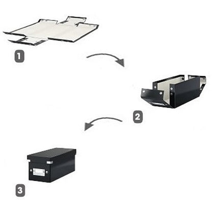 Leitz Wow Click And Store Storage Box, For DVD's, Black