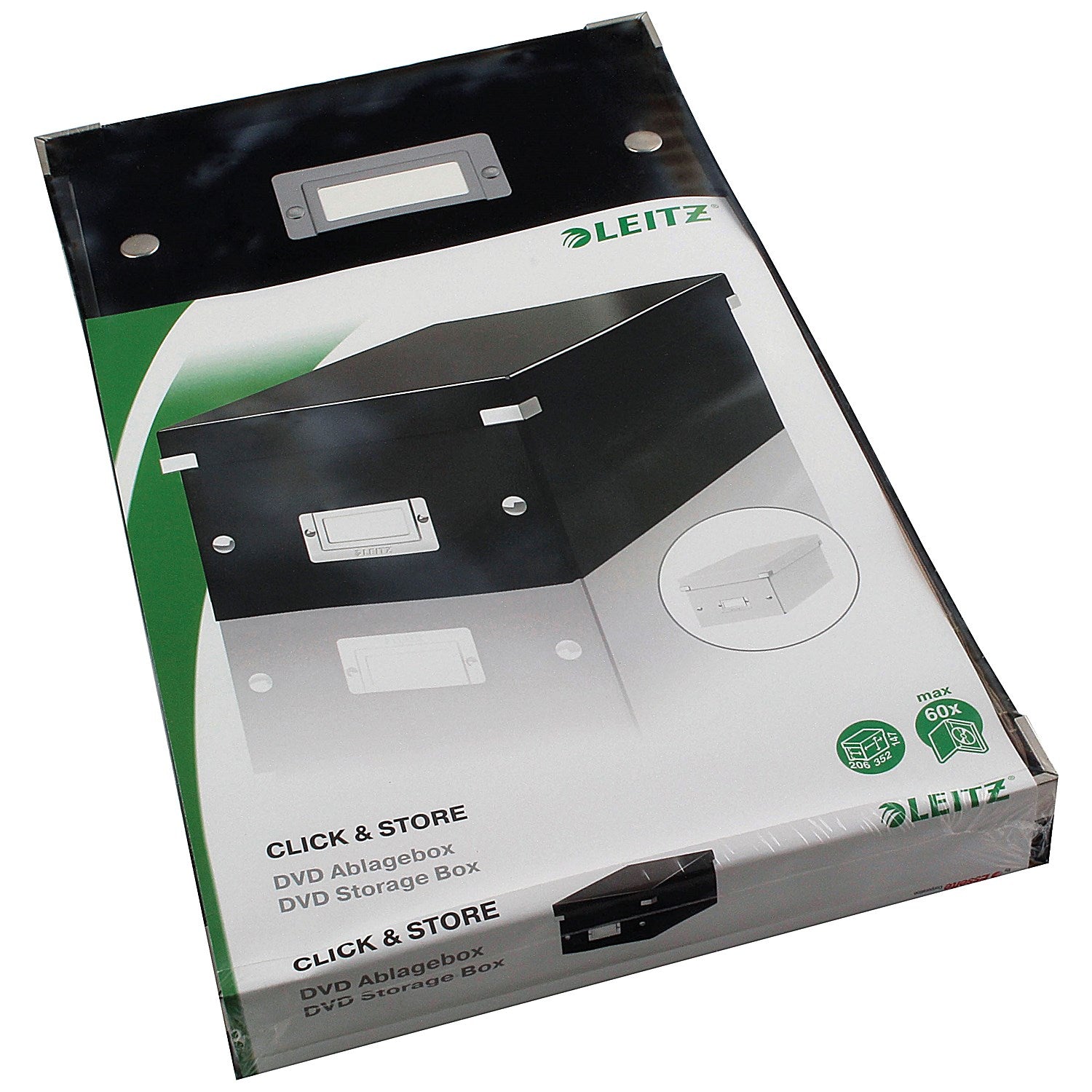 Leitz Wow Click And Store Storage Box, For DVD's, Black
