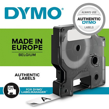 Dymo 40913 D1 Tape, Black on White, 9mmx7m