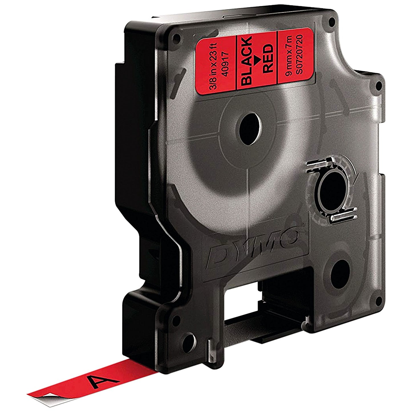 Dymo 40917 D1 Tape, Black on Red, 9mmx7m
