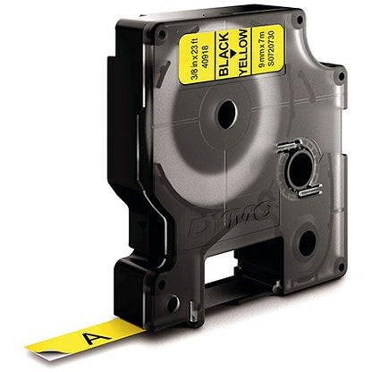 Dymo 40918 D1 Tape, Black on Yellow, 9mmx7m
