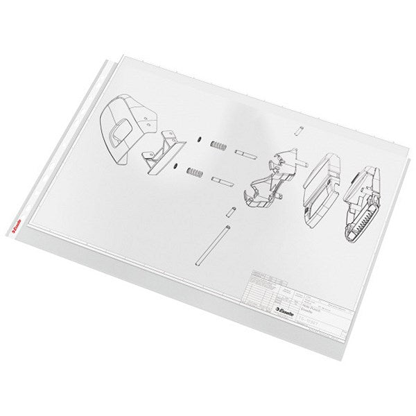 Esselte A3 Landscape Plastic Pockets, 75 Micron, Top Opening, Pack of 10