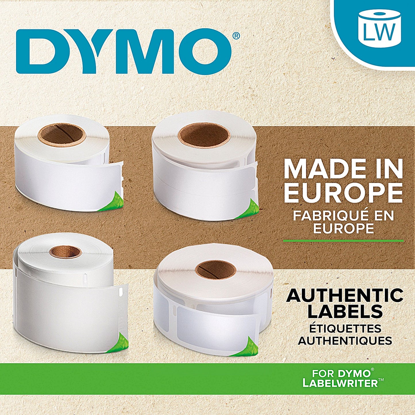 Dymo 2177563 LabelWriter Return Address Labels, Black on White, 25x54mm, 500 Labels Per Roll, Pack of 12