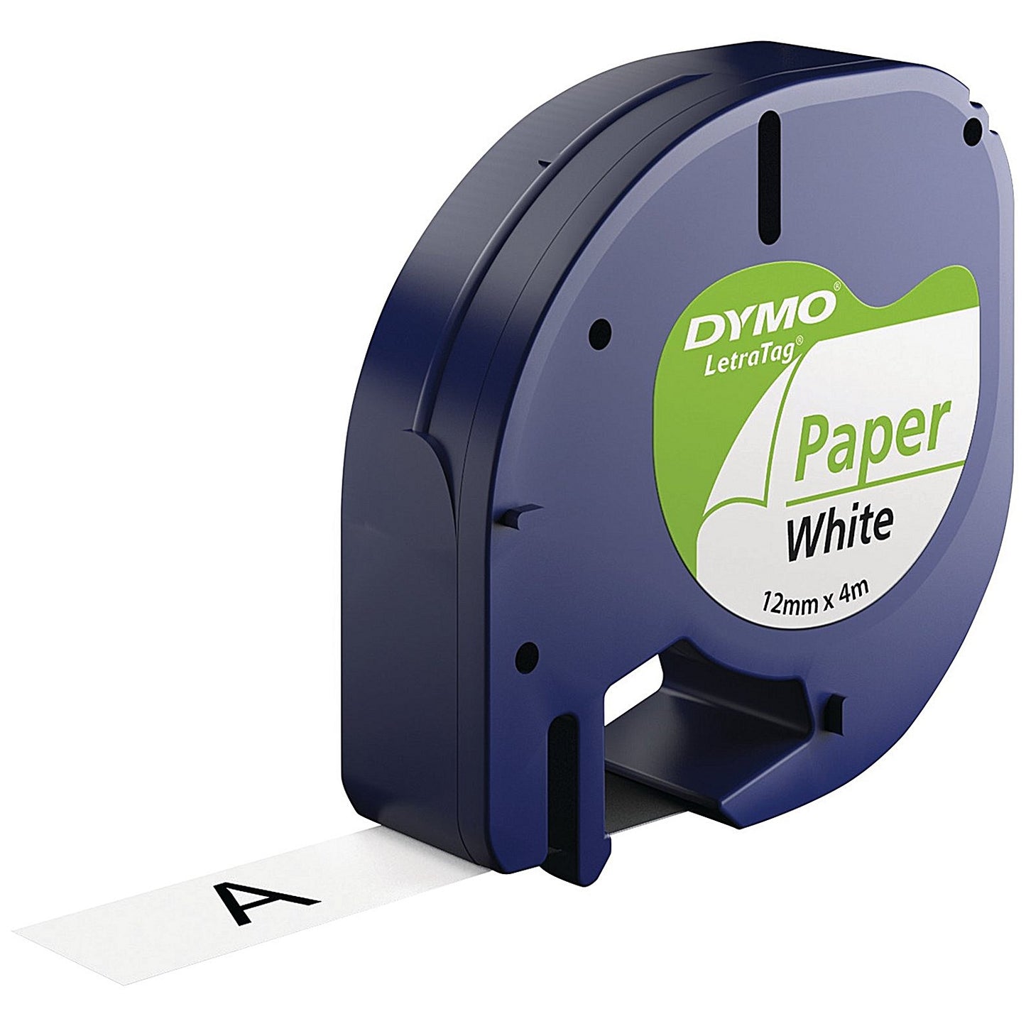 Dymo 91200 LetraTag Paper Tape, Black on White, 12mmx4m