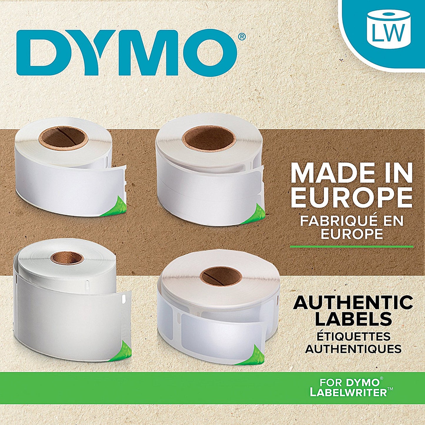 Dymo 11354 LabelWriter Thermal Labels, Black on White, 32x57mm, 1000 Labels Per Roll, Pack of 6