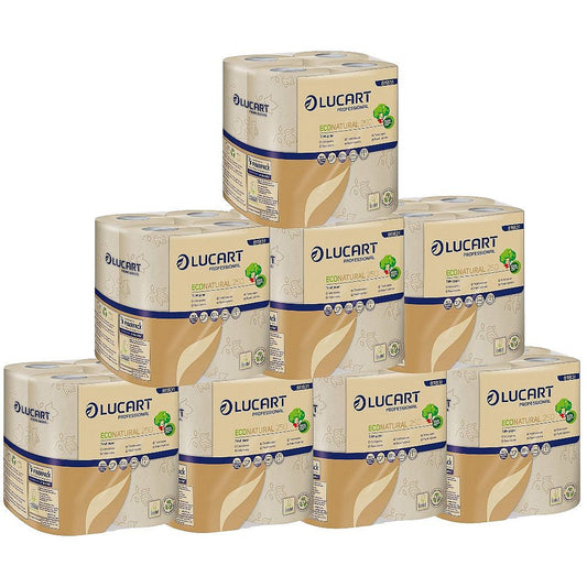 Lucart EcoNatural Conventional Toilet Rolls, 1-Ply, 250 Sheets Per Roll, Pack of 64 Easy2Order : ESP01085