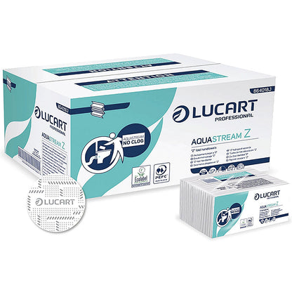 Lucart Aquastream 2-Ply Z-Fold Hand Towels, Pack of 3630