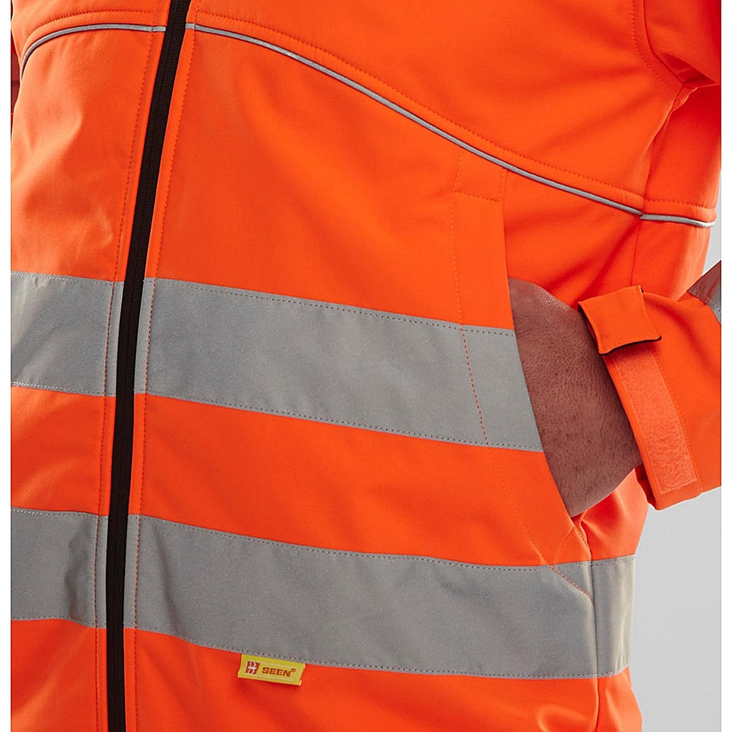 Beeswift Eton Hi-Viz Soft Shell Jacket, Orange & Black, Medium