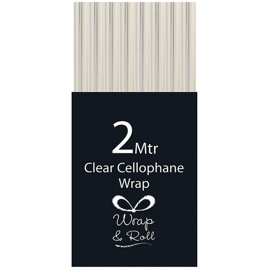Eurowrap Cellophane Wrap Roll, 2m, Clear, Pack of 49