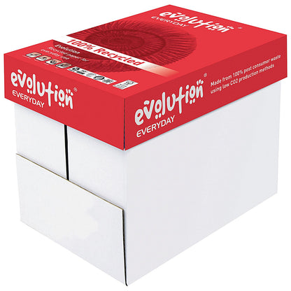 Evolution A4 Everyday Recycled Paper White, 80gsm, Box (5 x 500 Sheets)