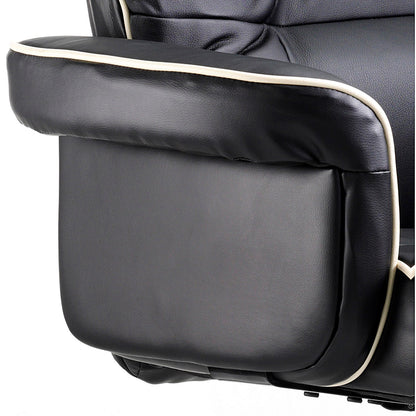 Chelsea Executive Chair, Fixed Height Arms, Black