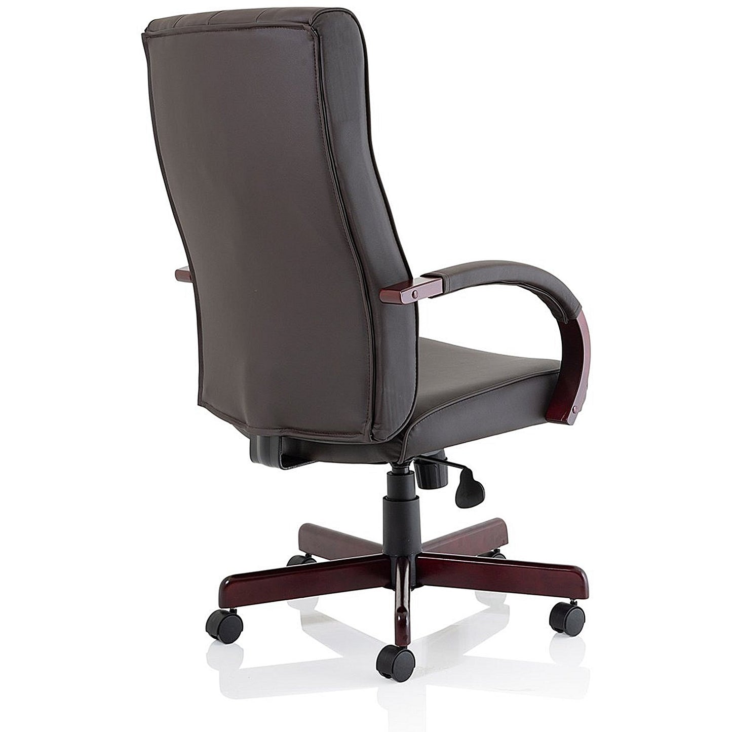Chesterfield Executive Chair, Fixed Height Arms, Brown