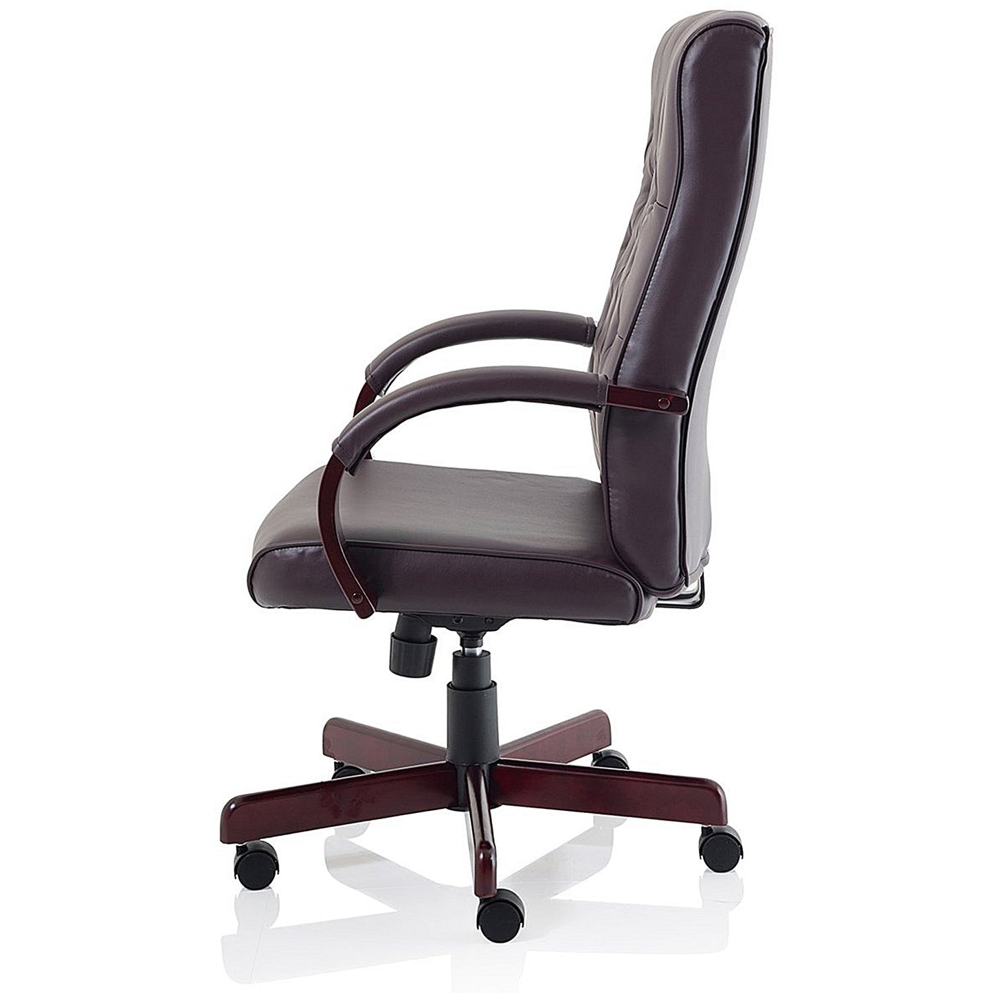 Chesterfield Executive Chair, Fixed Height Arms, Burgundy