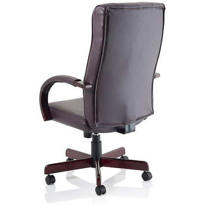 Chesterfield Executive Chair, Fixed Height Arms, Burgundy