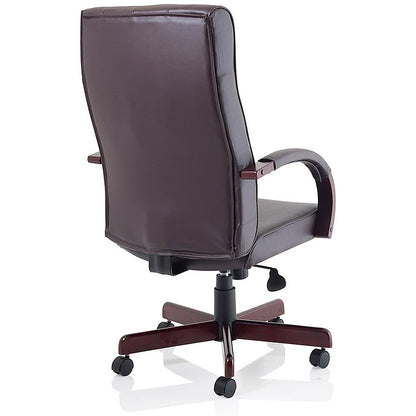 Chesterfield Executive Chair, Fixed Height Arms, Burgundy