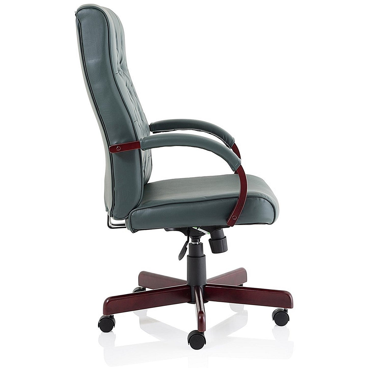 Chesterfield Executive Chair, Fixed Height Arms, Green