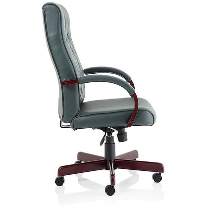 Chesterfield Executive Chair, Fixed Height Arms, Green