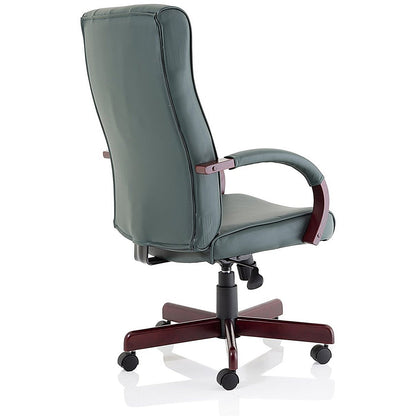 Chesterfield Executive Chair, Fixed Height Arms, Green