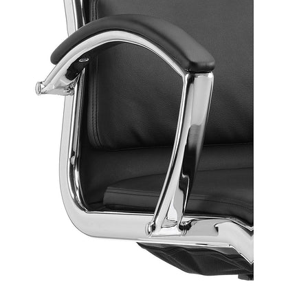 Classic High Back Executive Chair, Fixed Height Arms, Black