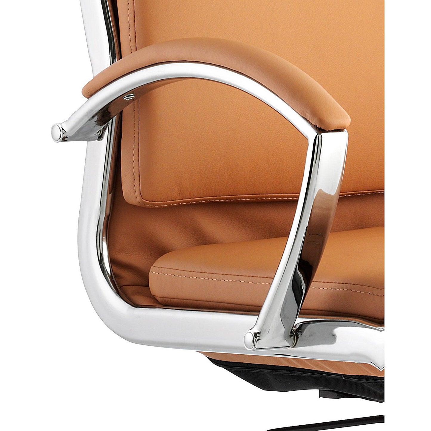 Classic High Back Executive Chair, Fixed Height Arms, Tan