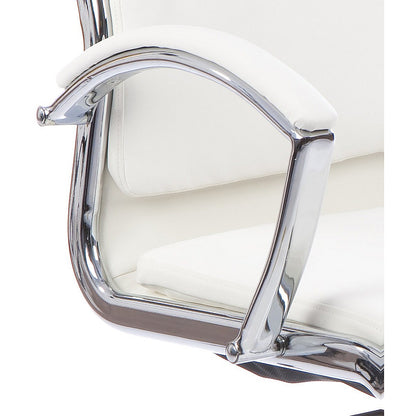Classic High Back Executive Chair, Fixed Height Arms, White