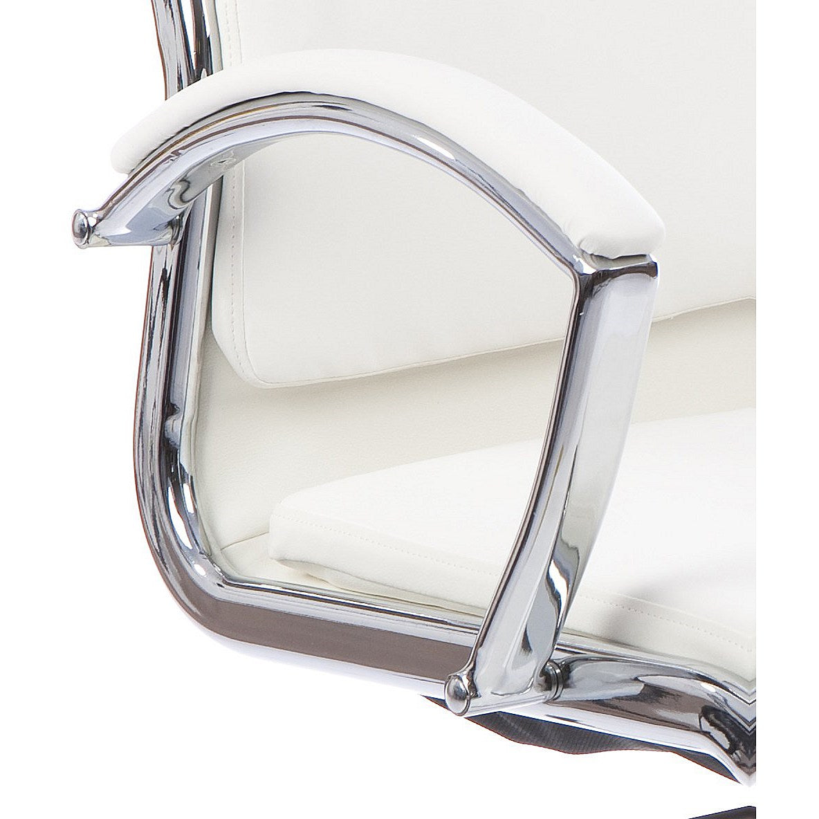 Classic High Back Executive Chair, Fixed Height Arms, White