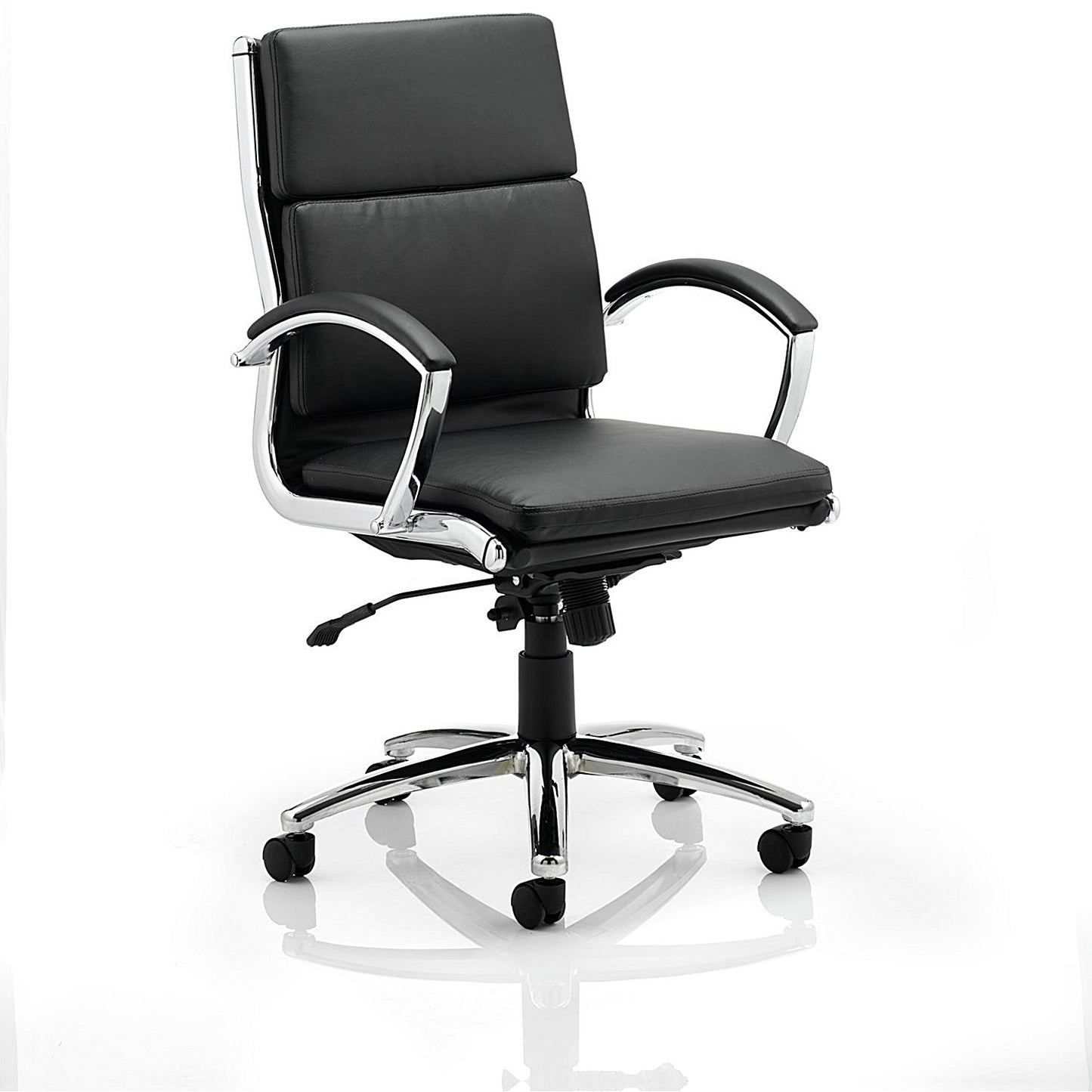 Classic Medium Back Executive Chair, Fixed Height Arms, Black