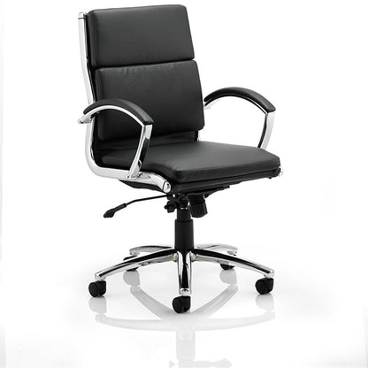 Classic Medium Back Executive Chair, Fixed Height Arms, Black