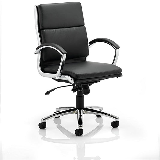 Classic Medium Back Executive Chair, Fixed Height Arms, Black