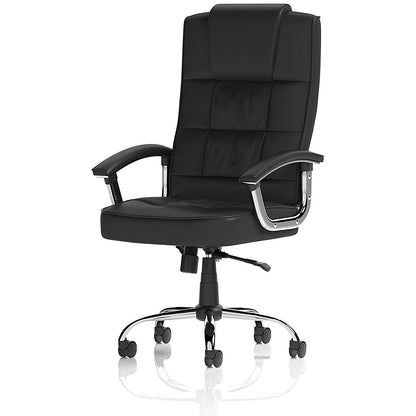 Moore Deluxe Executive Chair, Fixed Height Arms, Black