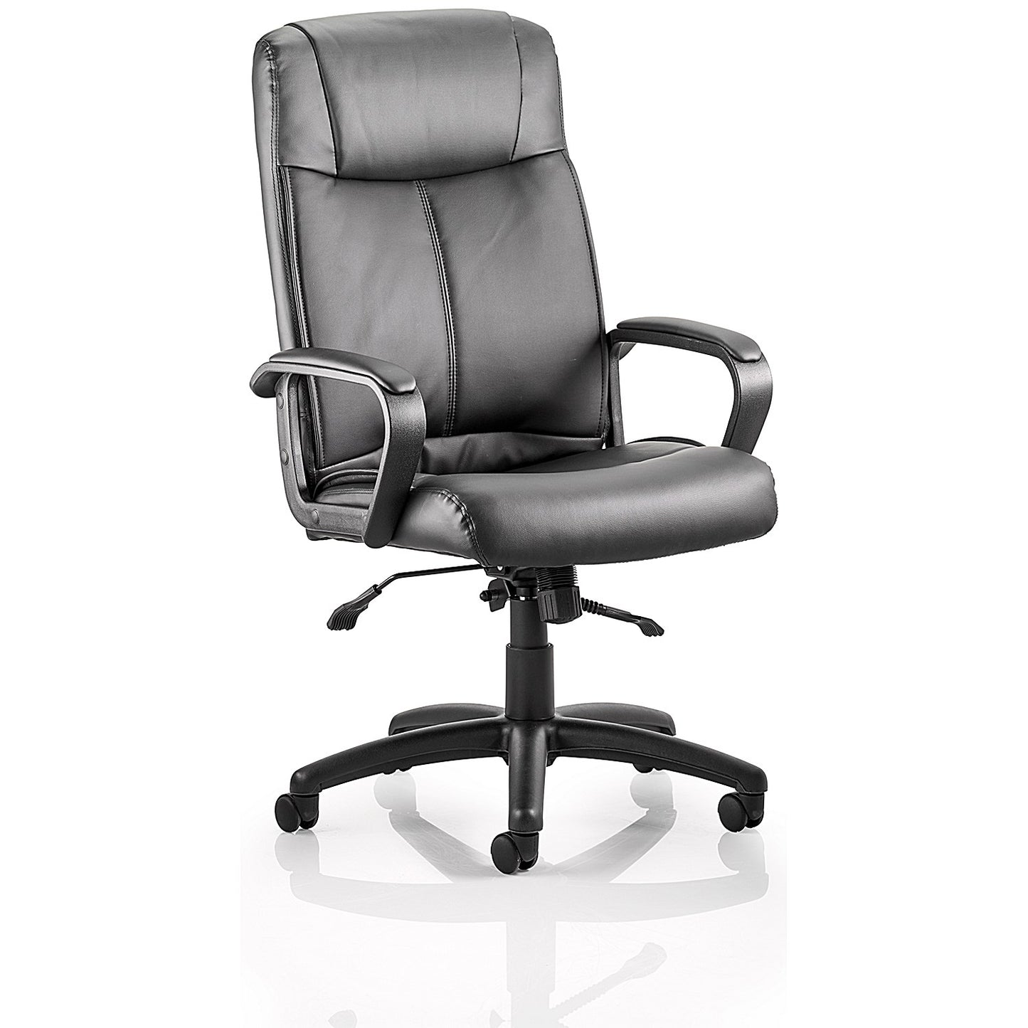 Plaza Executive Chair, Fixed Height Arms, Black