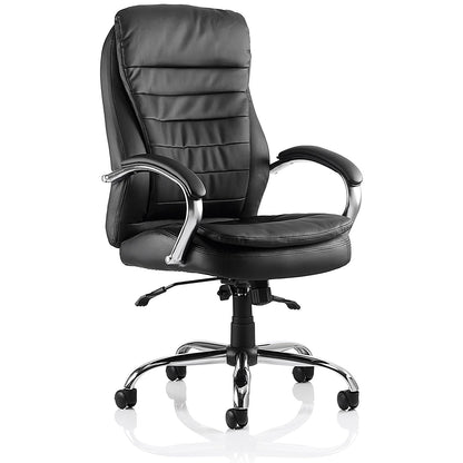 Rocky High Back Executive Chair, Fixed Height Arms, Black