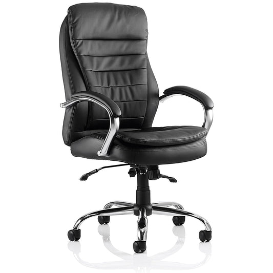 Rocky High Back Executive Chair, Fixed Height Arms, Black