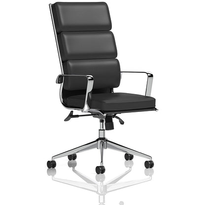 Savoy Executive Chair, Fixed Height Arms, Black