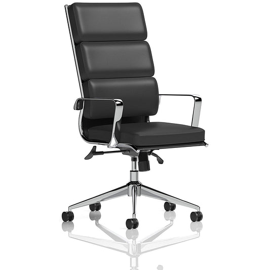 Savoy Executive Chair, Fixed Height Arms, Black