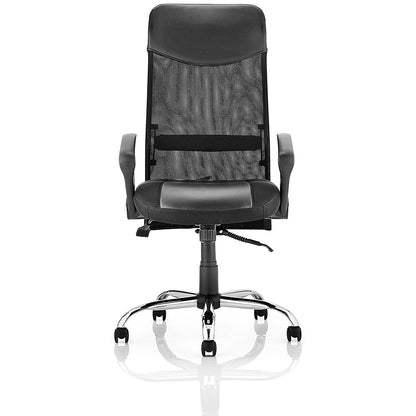 Vegas Executive Mesh Back Chair, Fixed Height Arms, Black