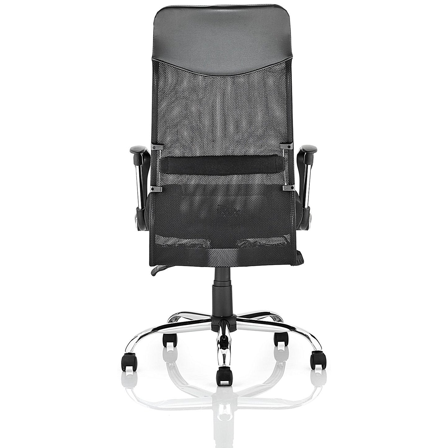 Vegas Executive Mesh Back Chair, Fixed Height Arms, Black